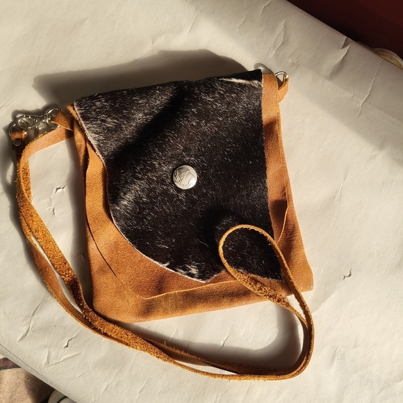 Myra Bag Handbags - MYRA HAIR ON HIDE LEATHER SUEDE CROSSBODY BAG